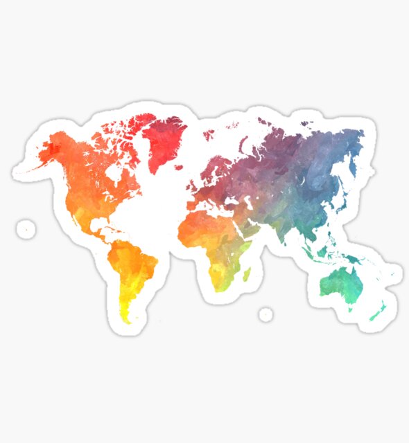Map of the World Sticker