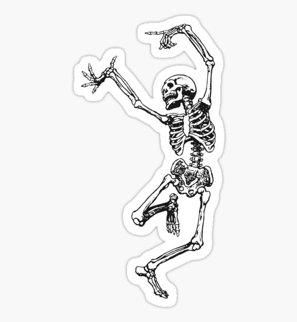 Dancing Skeleton Having Fun Sticker