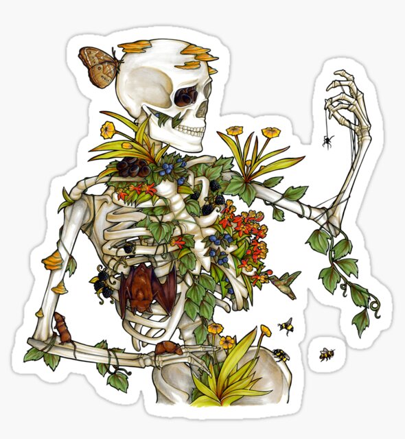 Bones and Botany Sticker