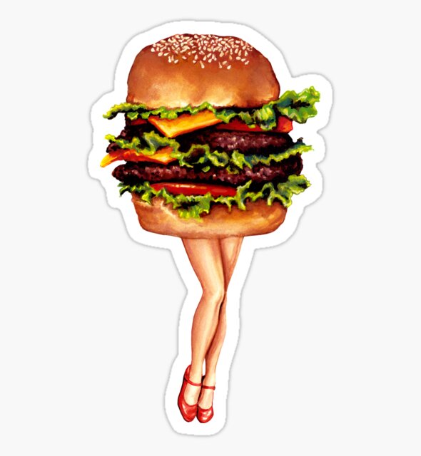"Stacked" - Cheeseburger Girl Sticker