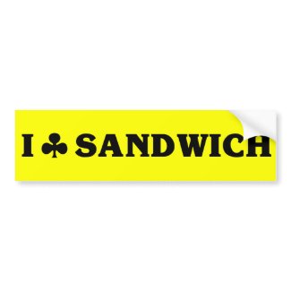 I (club) Sandwich Bumper Sticker
