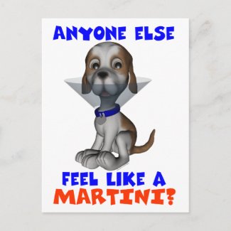 Martini Pup Postcard