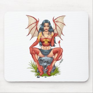 Sexy Devil Saying Come Here Mousepad